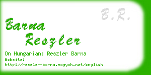 barna reszler business card